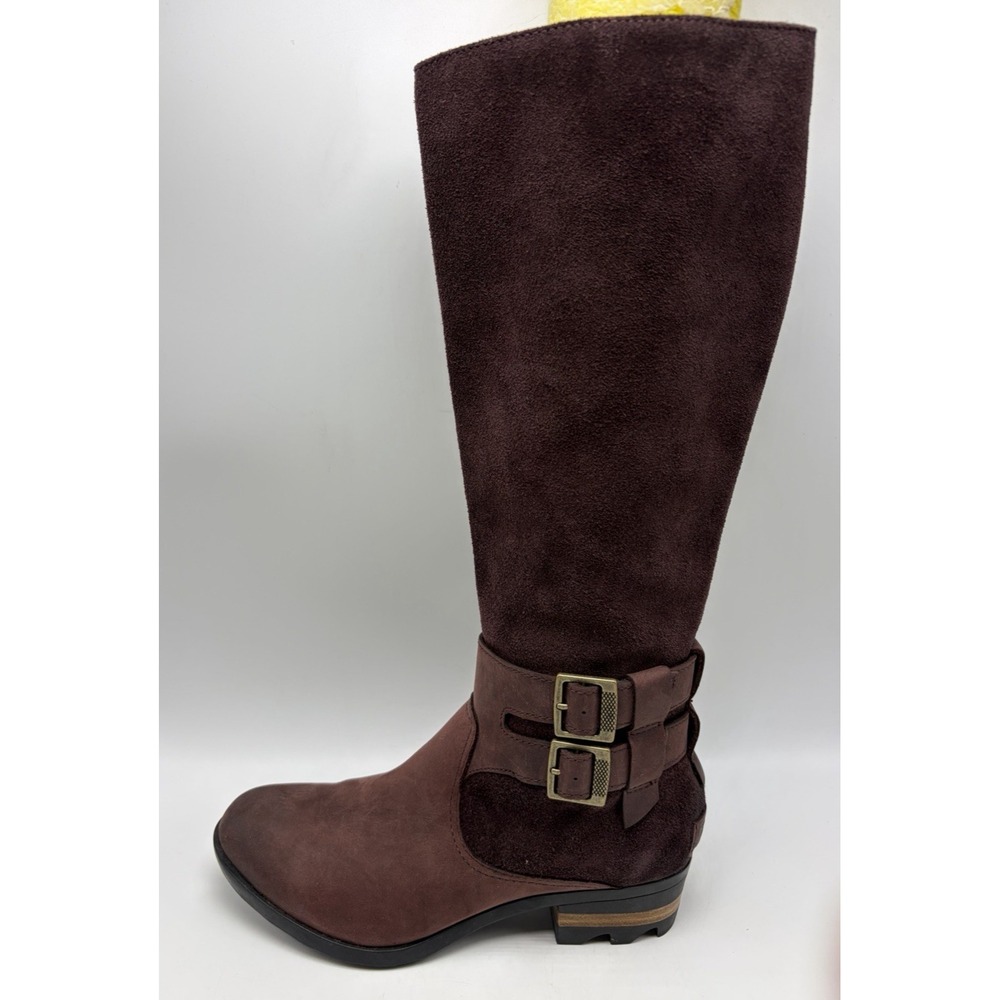 Sorel Lolla Tall II Waterproof Suede Leather Boots Womens 7 Burgundy Riding